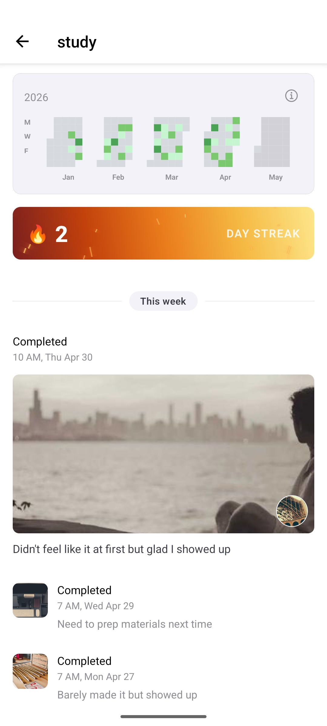 Goal progress